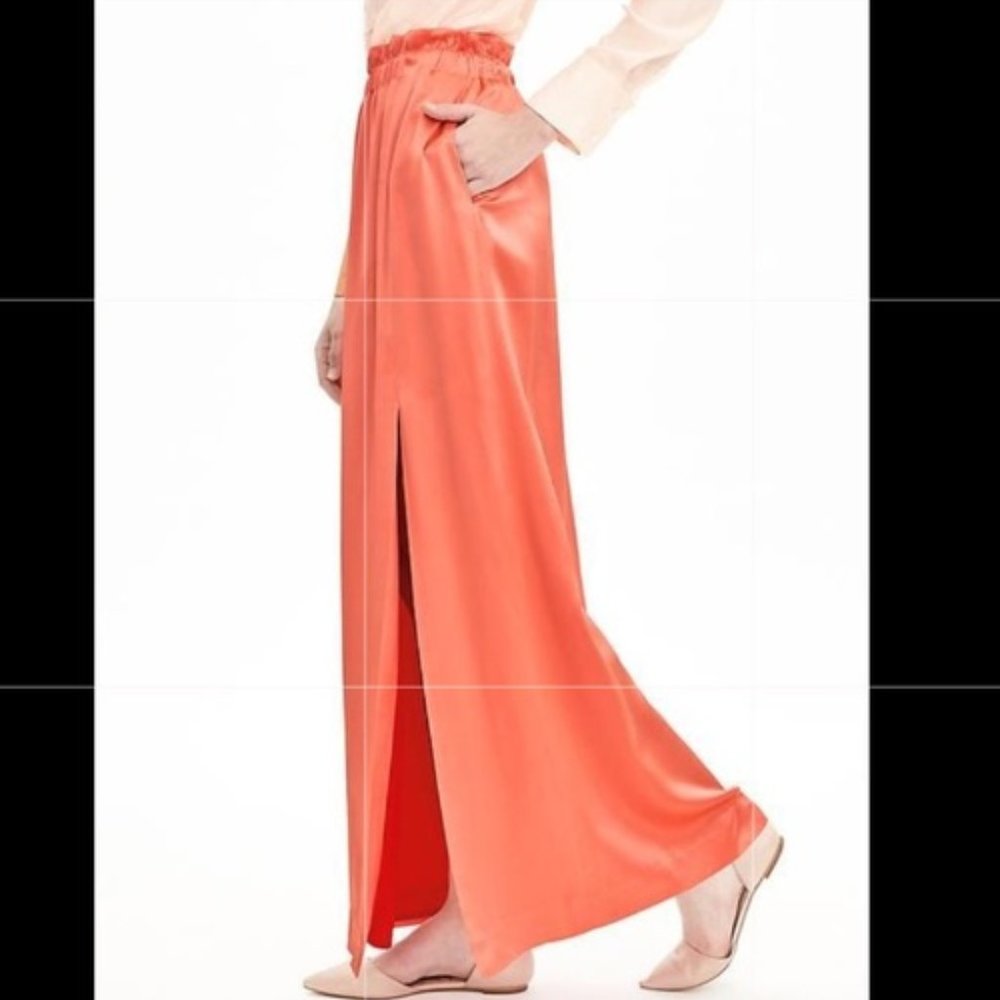 Banana Republic | Coral Silk Maxi Skirt